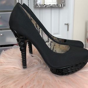 Rachel Roy Black Pave Studded Platform Pumps